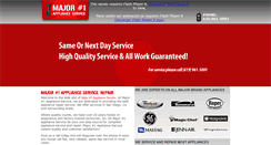 Desktop Screenshot of major1applianceservice.com