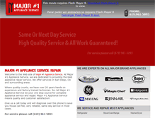 Tablet Screenshot of major1applianceservice.com